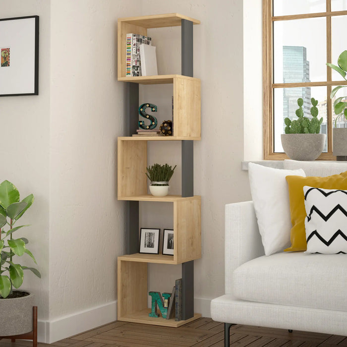 Mourah Piri Corner Bookcase - 2 Years Warranty