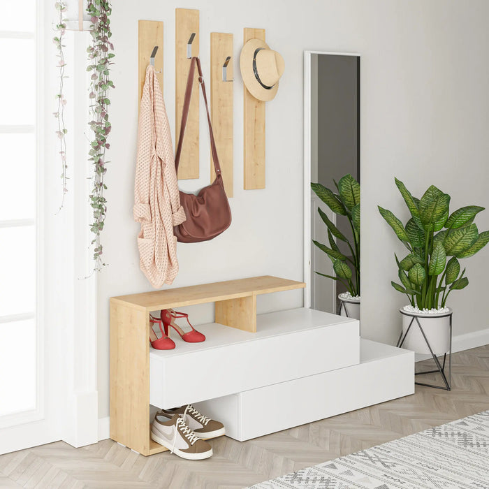 Mourah Ramda Hall Stand & Shoe Cabinet - 8 Pairs - 2 Years Warranty