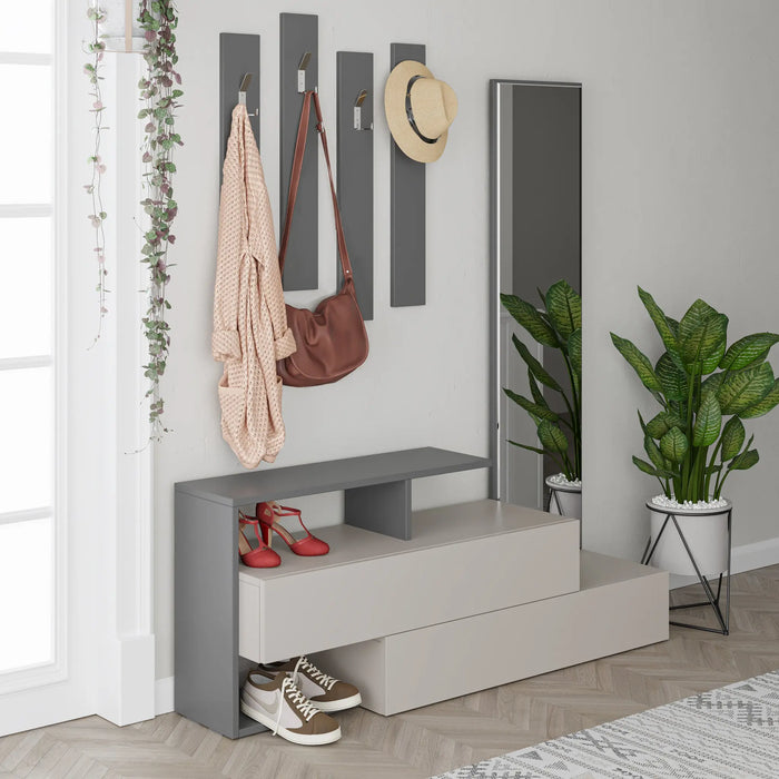 Mourah Ramda Hall Stand & Shoe Cabinet - 8 Pairs - 2 Years Warranty