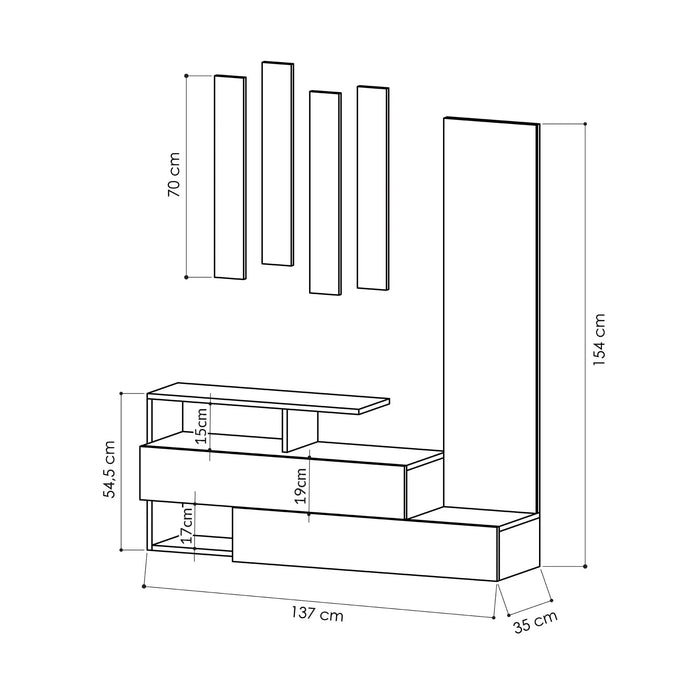 Mourah Ramda Hall Stand & Shoe Cabinet - 8 Pairs - 2 Years Warranty