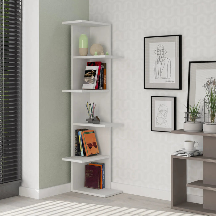 Mourah Saso Corner Bookcase - 2 Years Warranty