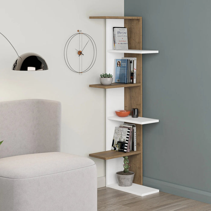 Mourah Saso Corner Bookcase - 2 Years Warranty