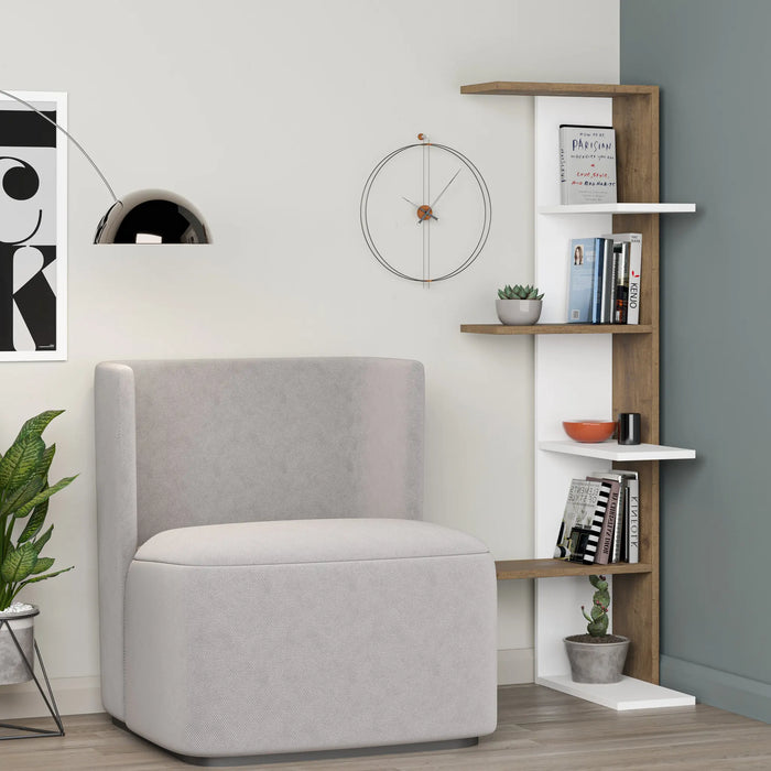 Mourah Saso Corner Bookcase - 2 Years Warranty