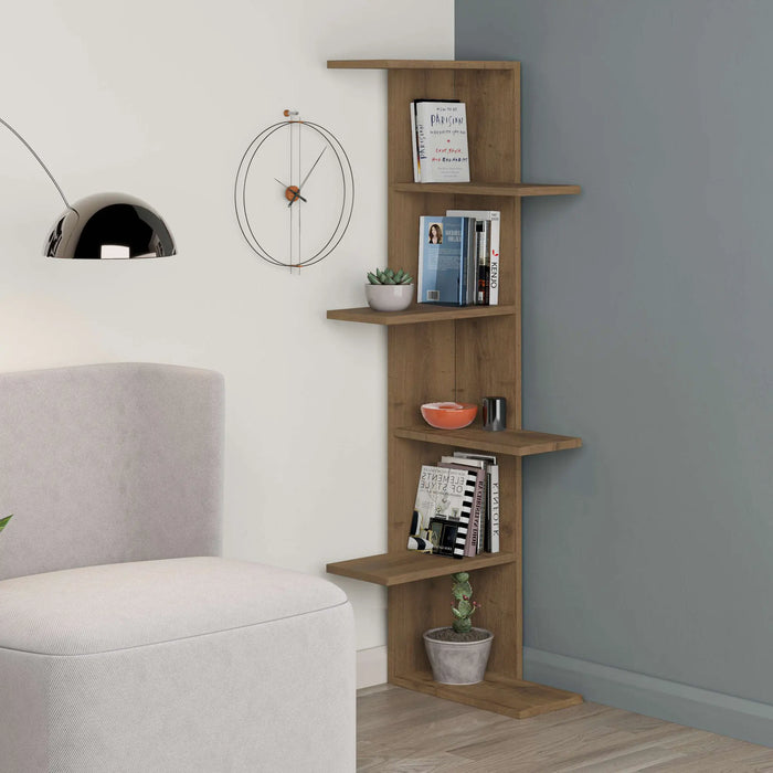 Mourah Saso Corner Bookcase - 2 Years Warranty