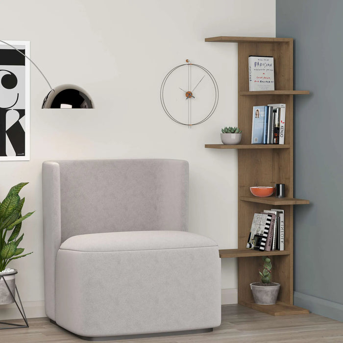 Mourah Saso Corner Bookcase - 2 Years Warranty
