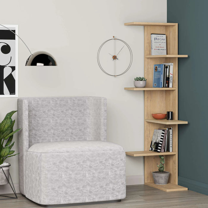 Mourah Saso Corner Bookcase - 2 Years Warranty