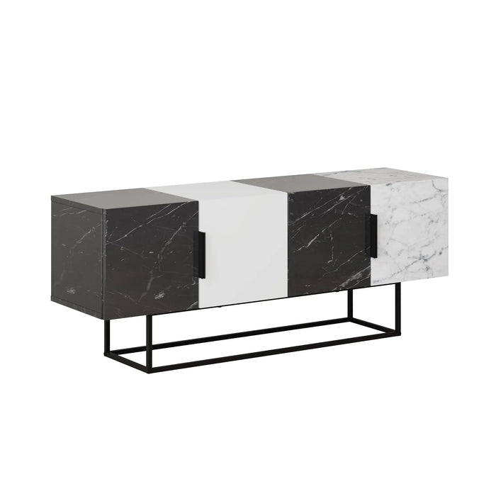 Mourah Tontini Tv Stand Matt Black Marble/White/Matt White Marble Up To 60 Inches