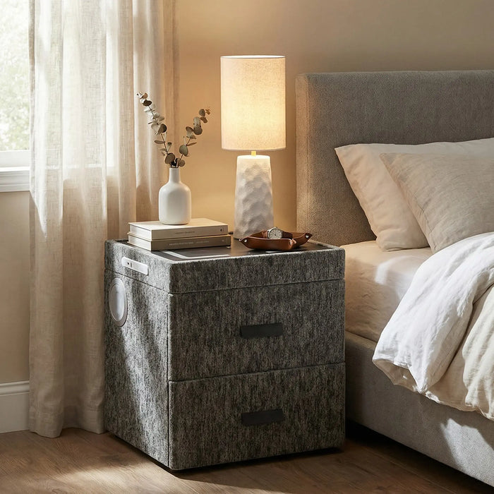 Alameda Smart Left Bedside Table Green