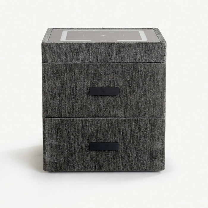 Alameda Smart Left Bedside Table Green