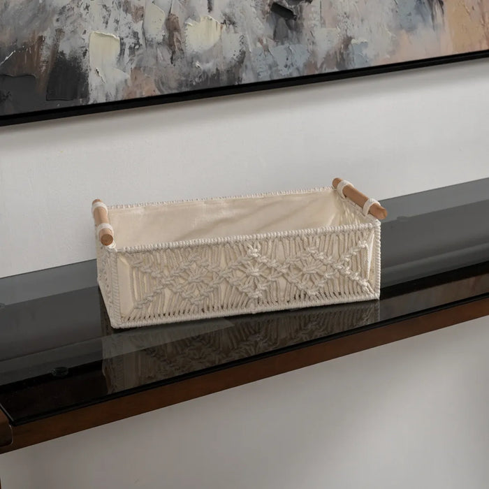 Annah Basket 34x17cm -Ivory