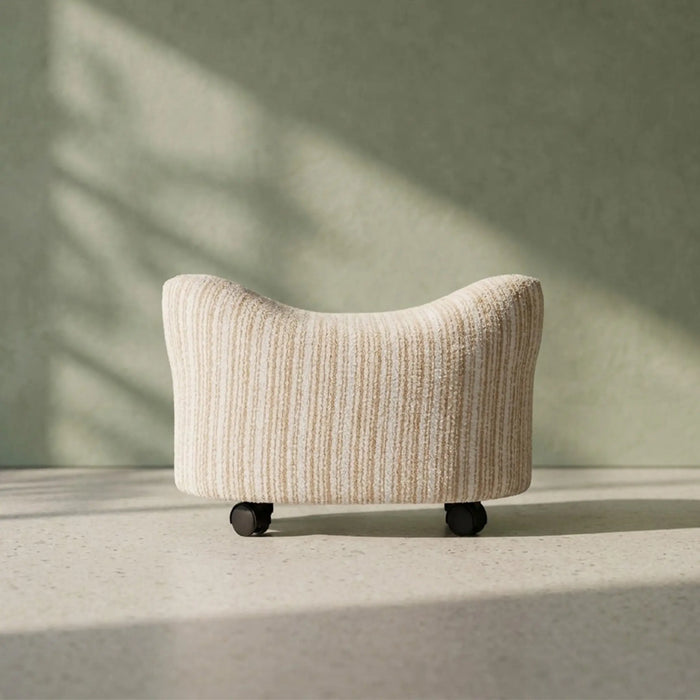 Atiya Stool with Wheels Cream