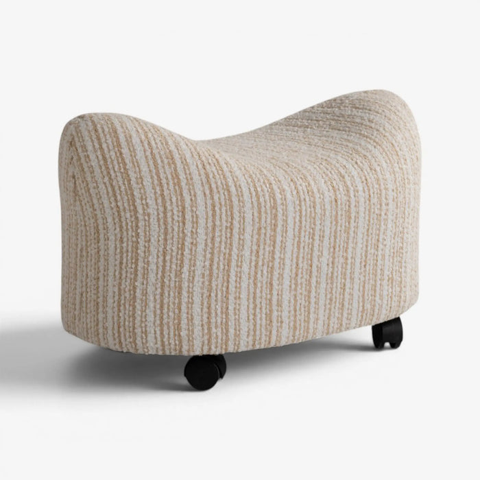 Atiya Stool with Wheels Cream