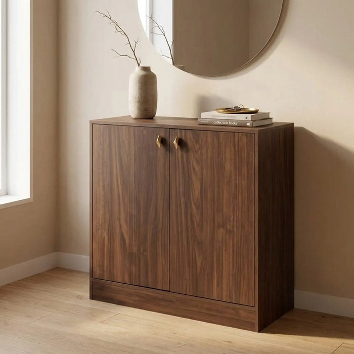 Bilin 10-Pair Shoe Cabinet Walnut