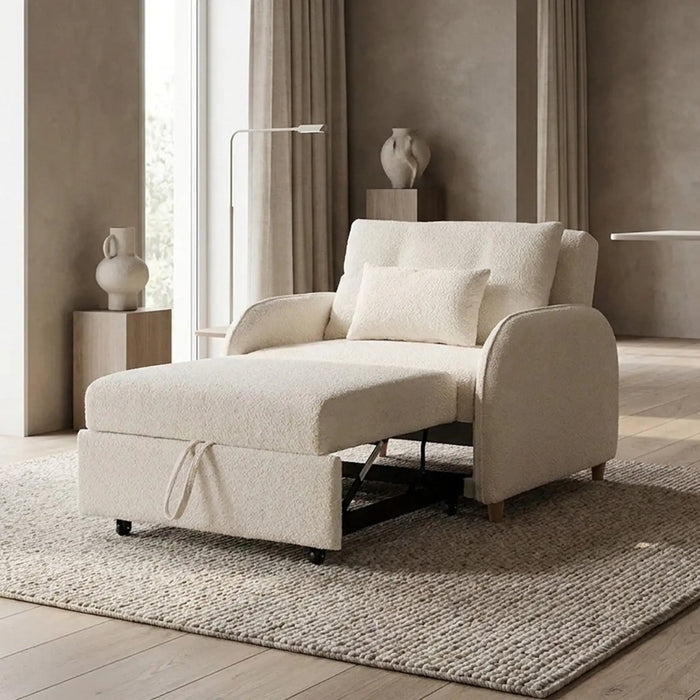Caelan 1 Seater Sofa Bed Ivory OC Home