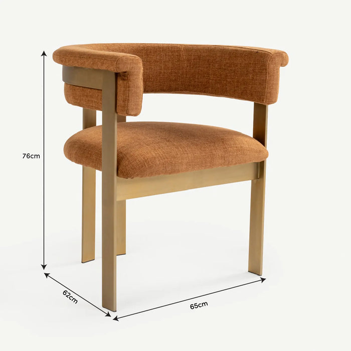 Cicero Dining Arm Chair Rust
