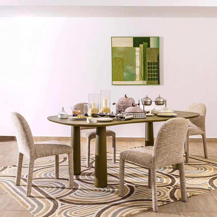 Dantley 6 Seater Dining Table Olive Green