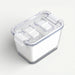 Clear plastic container with a lid on a white background