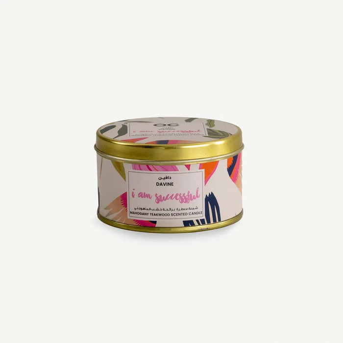 Davine Tin Candle-Mahogany Teakwood