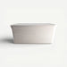 White woven basket on a light gray background
