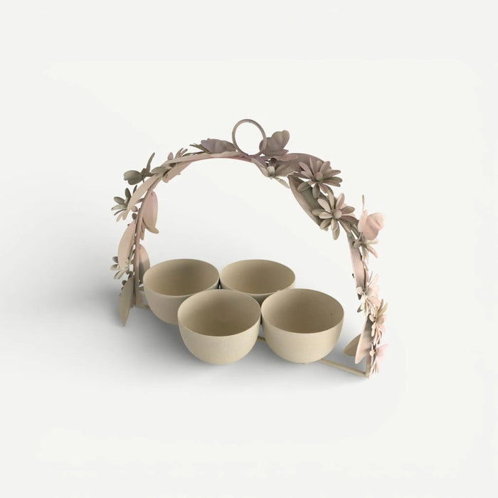 Leafy Dahlia Candy Bowl Set