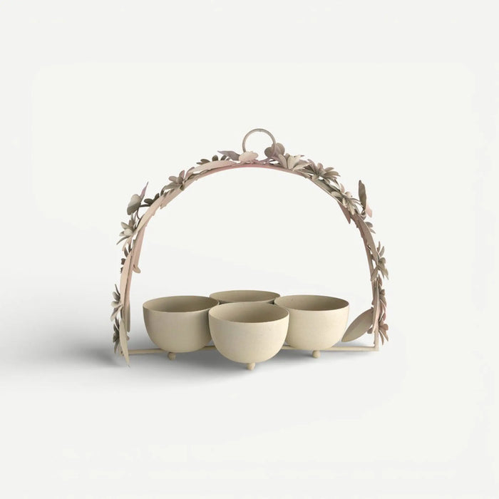 Leafy Dahlia Candy Bowl Set