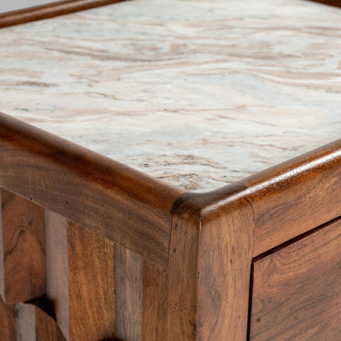 Mashrabiya Bedside Table Walnut