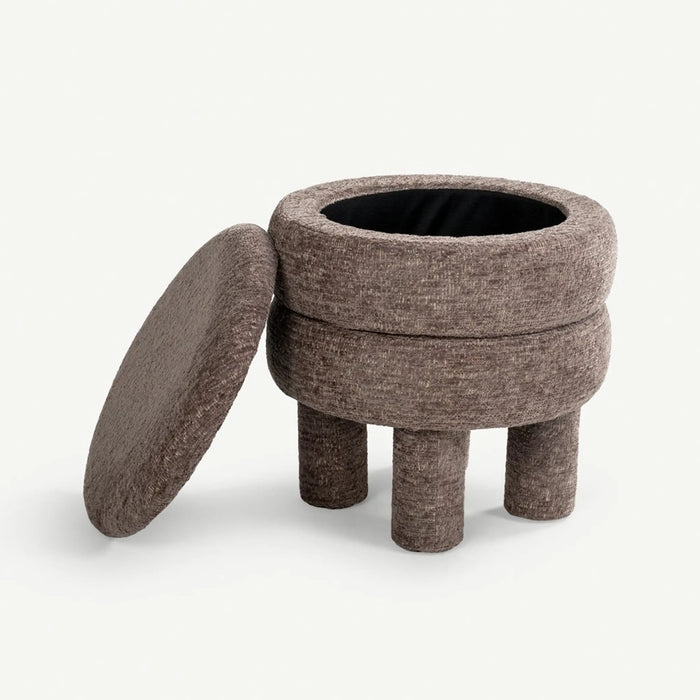 Miyah Stool with Storage Ecru