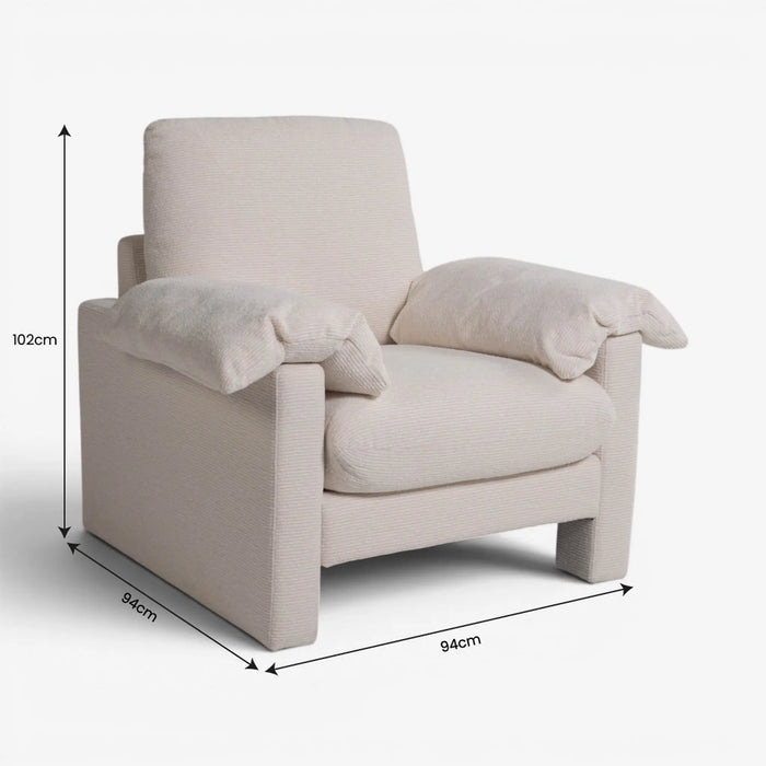Rayner 1 Seater Sofa Cream