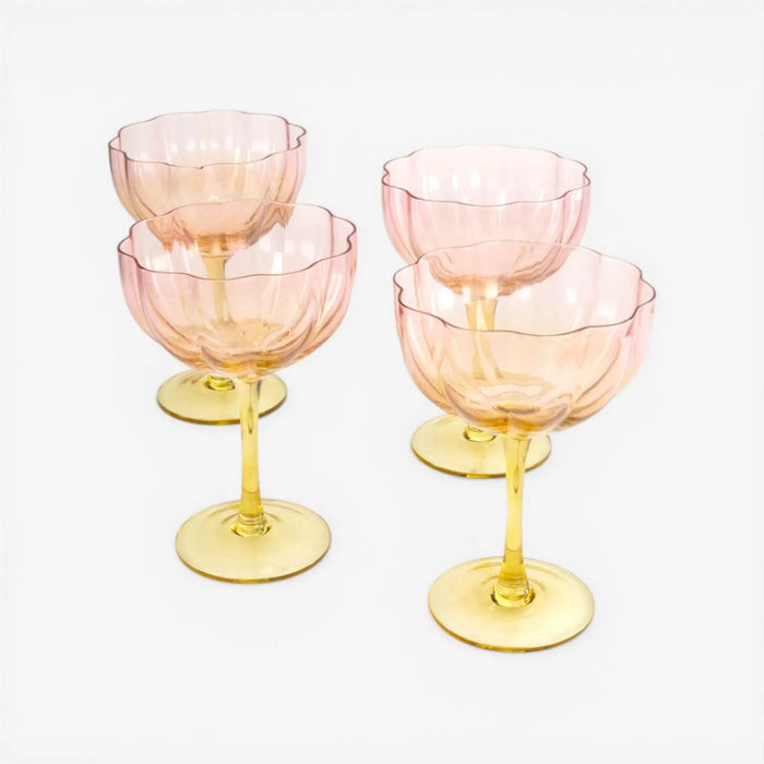 Safwa Glass Set of 4pcs - 230ml - Pink