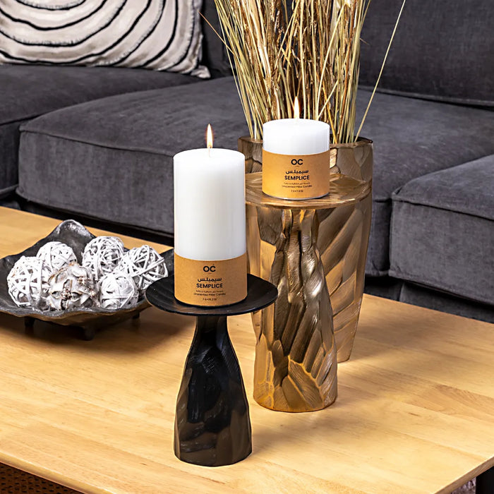 Semplice Pillar Candle 7.6x15cm - White