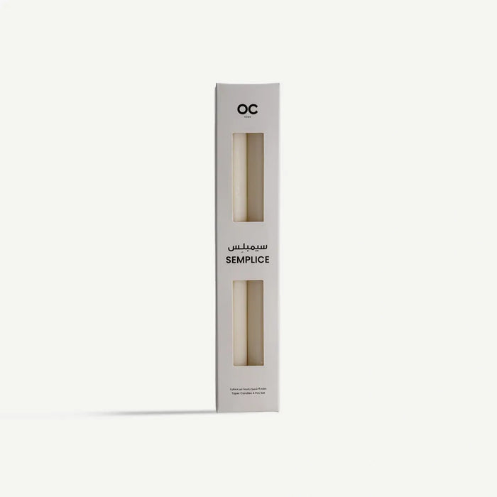 Semplice Taper Candle 4pcs Set - White