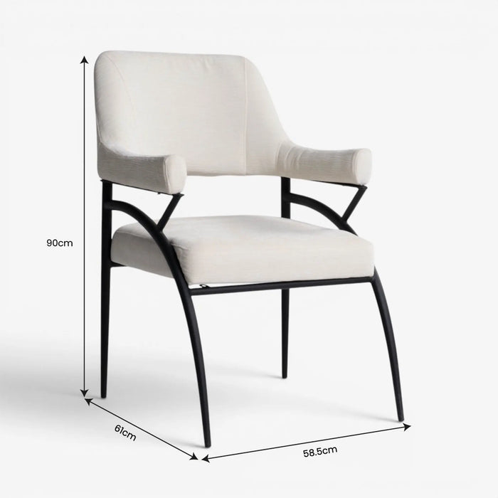 Vimer Dining Arm Chair Ivory
