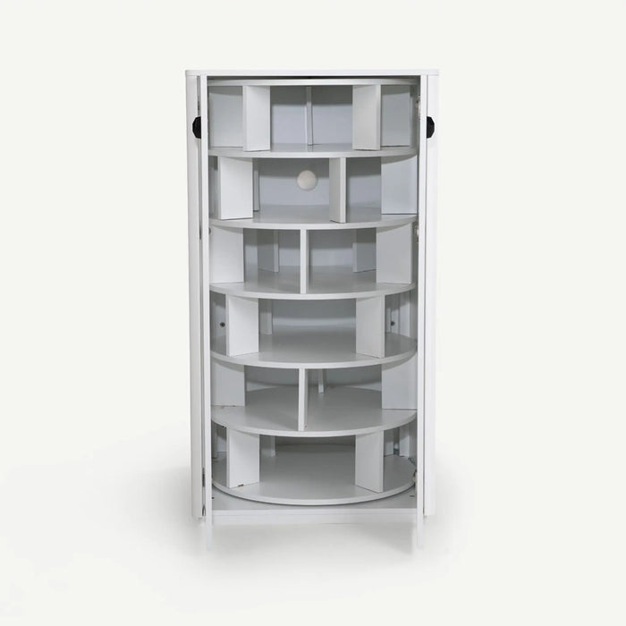 Yov 24-Pair Rotating Shoe Cabinet White