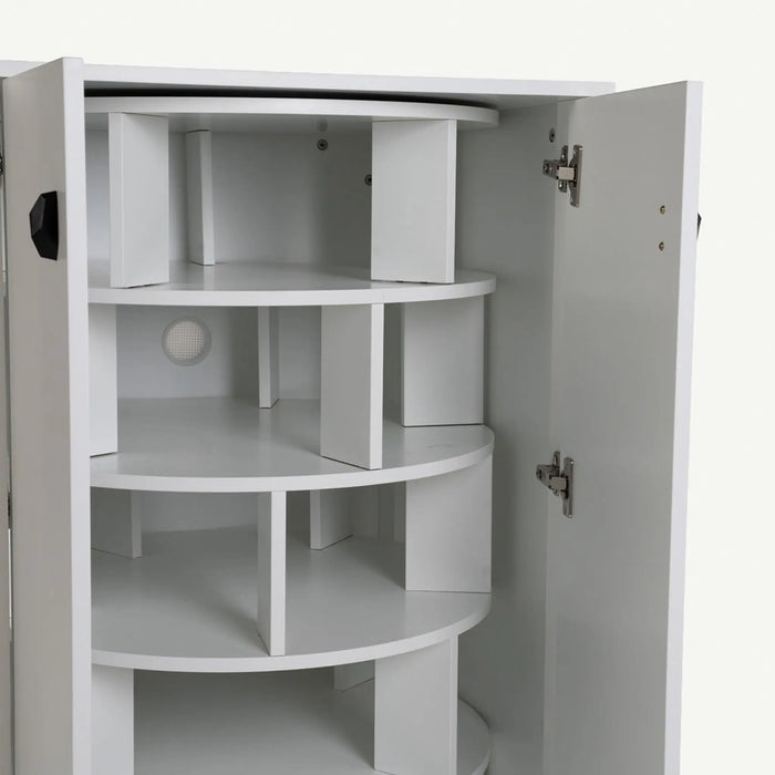 Yov 24-Pair Rotating Shoe Cabinet White