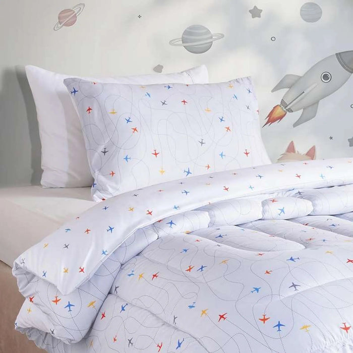 Aero 2-Piece Single Comforter Set 135X220Cm - White Pan Home