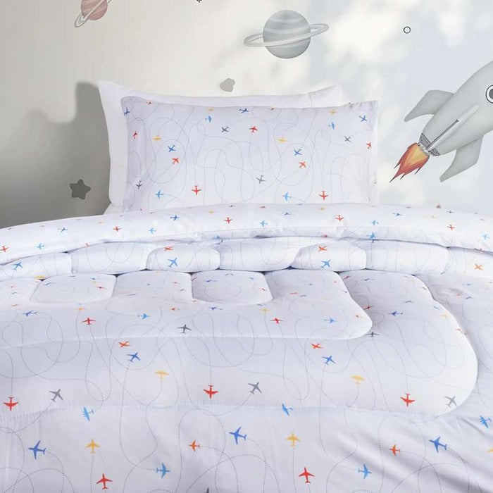 Aero 2-Piece Single Comforter Set 135X220Cm - White Pan Home