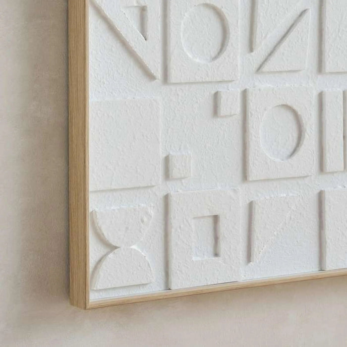 Andres Handcrafted Textured Wall Art 120X80Cm - White Pan Home