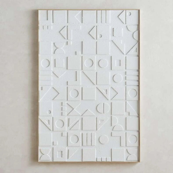 Andres Handcrafted Textured Wall Art 120X80Cm - White Pan Home