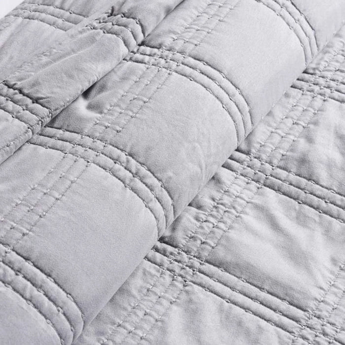 Cecilia 3-Piece Velvet King Bedspread Set 220X240Cm - Grey
