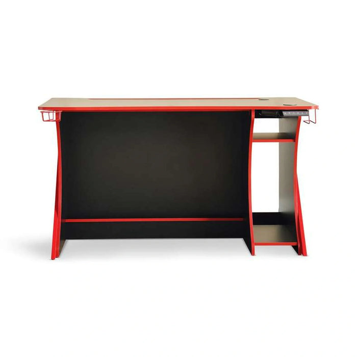 Cenahar Gaming Desk With Shelve Melamine - Red & Black