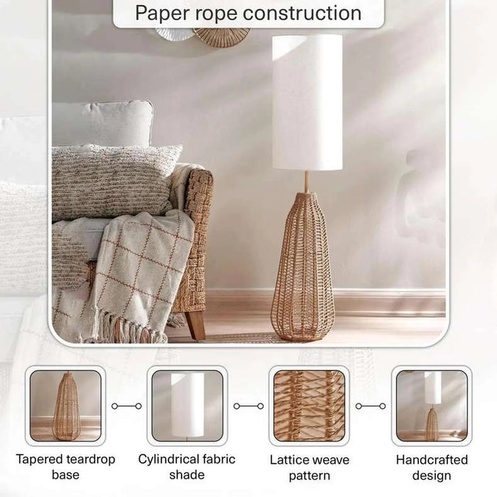 Cotter E27 Paper Rope Floor Lamp 27X118Cm - Natural Pan Home