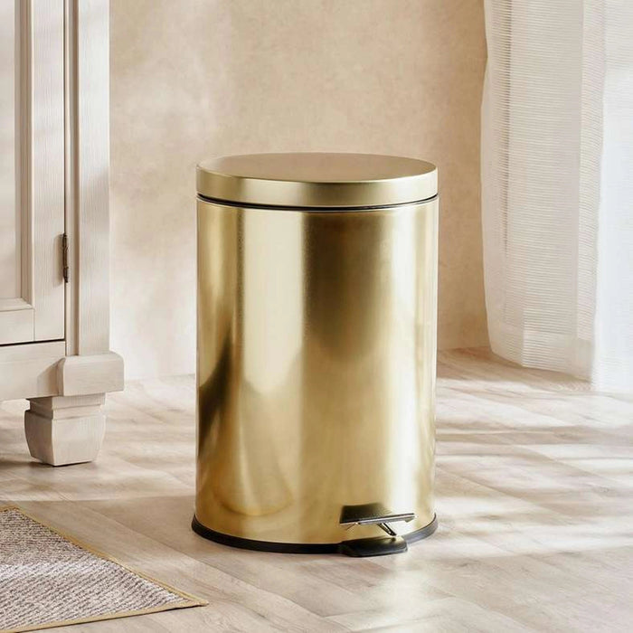 Daily Soft Close Metal Pedal Bin 20 L - Gold Pan Home
