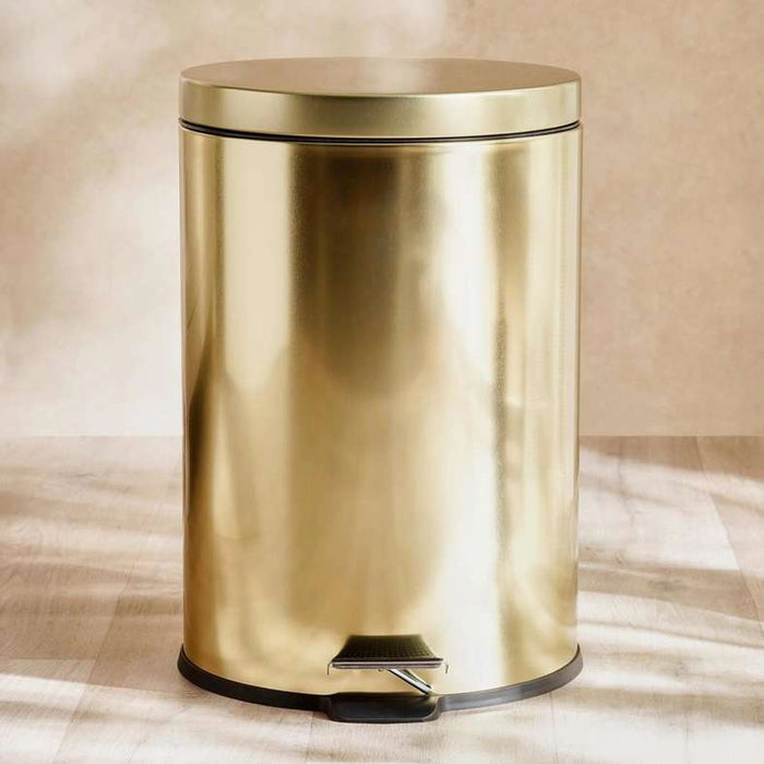 Daily Soft Close Metal Pedal Bin 20 L - Gold Pan Home