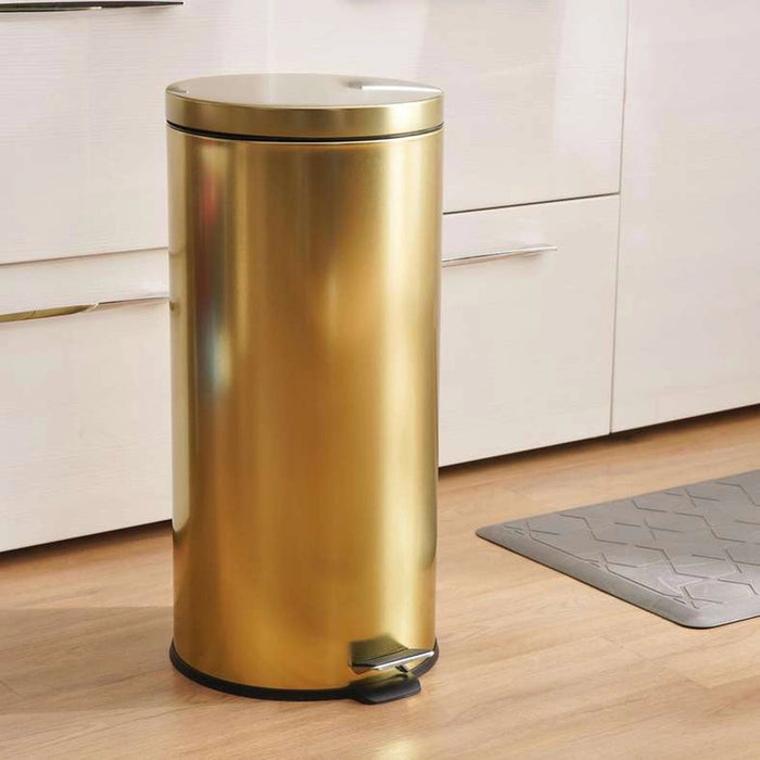 Daily Soft Close Metal Pedal Bin 36X30.2Xh62.5cm 30 L - Gold Pan Home