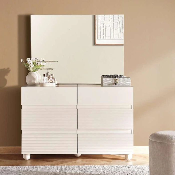 Haniya Dresser With Mirror - White