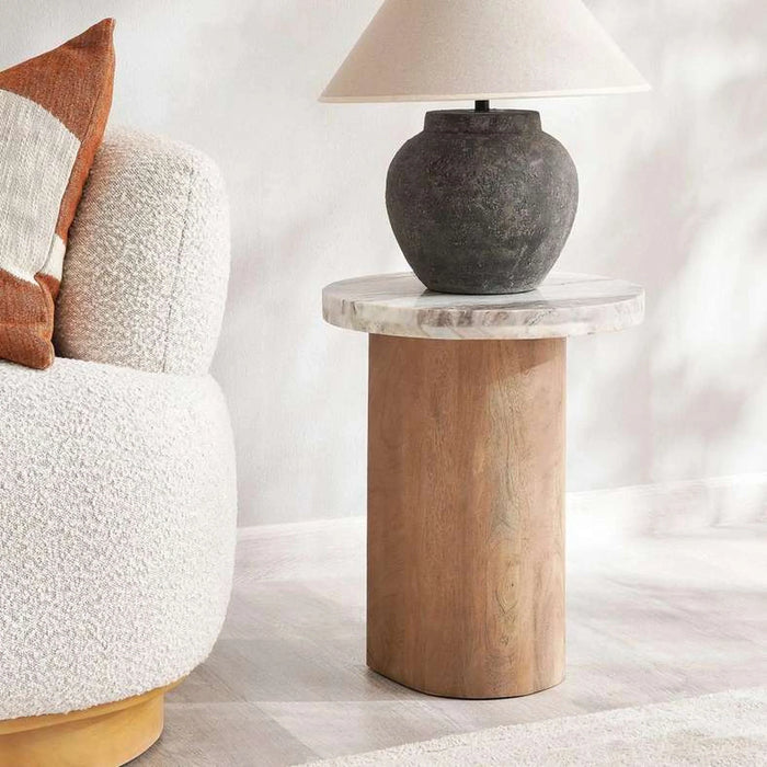 Hayden End Table Marble - Beige Brown