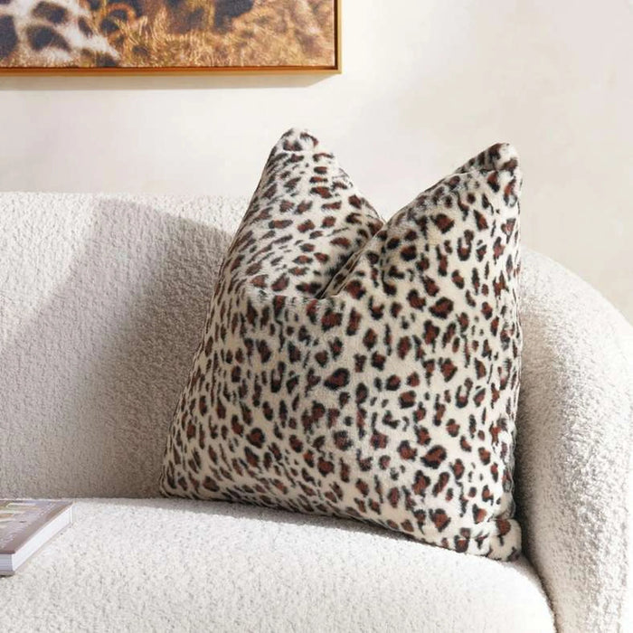 Leopard Down Alternative Filled Cushion 50X50Cm - Beige