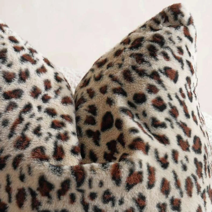 Leopard Down Alternative Filled Cushion 50X50Cm - Beige