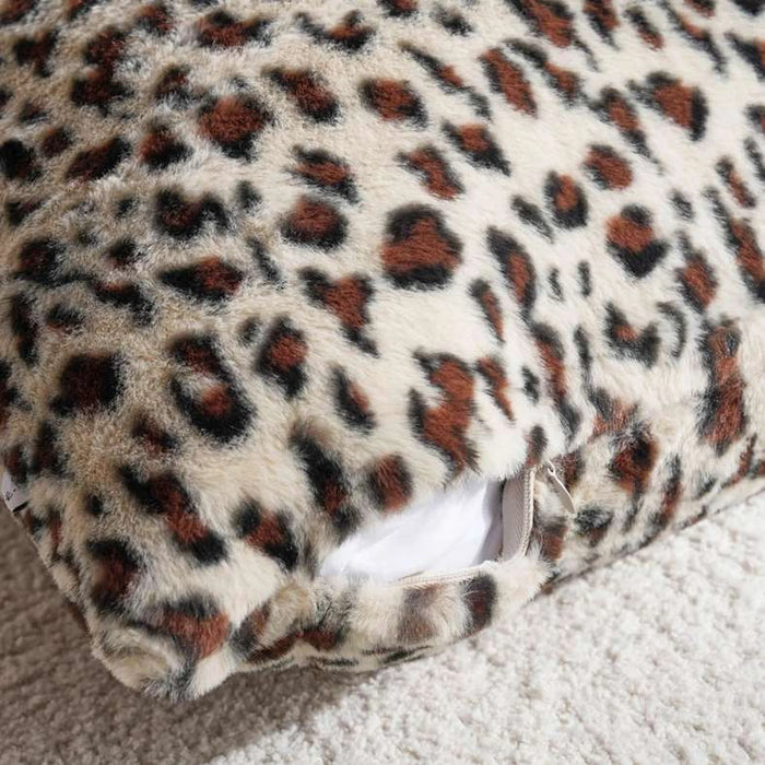 Leopard Down Alternative Filled Cushion 50X50Cm - Beige