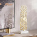 Maori Metal Decor Sculpture On Marble Base 20X10.16X65Cm - Gold Pan Home